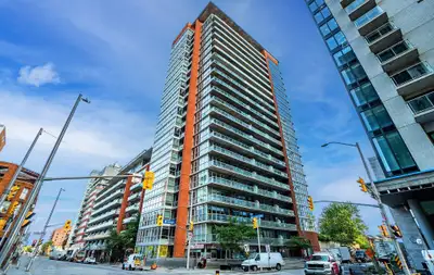 Address is 404-179 George St, Ottawa, ON. K1N 1J8 This fully furnished 1-bedroom + 1-bathroom condo...