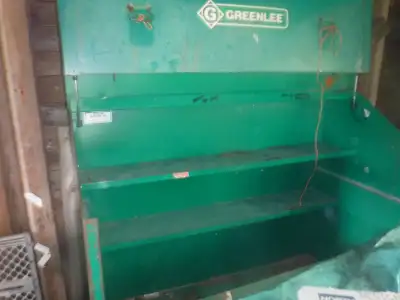 Greenlee 3360 job box with swivel castors. This is a large commercial grade box with provisions for...