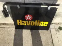 Texaco Havoline Embossed Metal Service Station Duel-Sided Sign