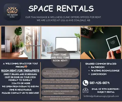 ✨ Office Space for Rent at Thai Massage & Wellness – Coaldale, AB ✨ Looking for a peaceful, professi...