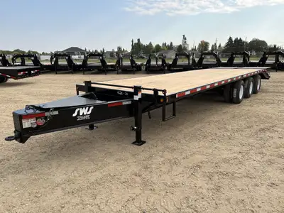 NEW 2026 SWS 8.5 x 32' Pintle Trailer Tri Dual Axles 3 x 10,000 lb Axles w/ Electric Brakes on all A...