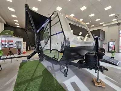 Forest River No Boundaries 18 Series travel trailer NB18.2 highlights: Queen Bed Full Bath Outside K...