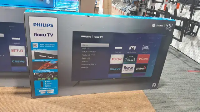 PHILIPS 55" ROKU TV 4K UHD TV in TVs in City of Toronto - Image 2