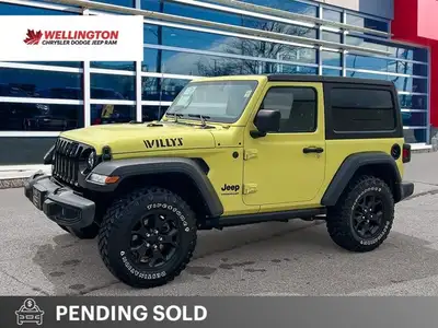 No Accidents, Nicely Optioned, Dealer Serviced, High Velocity Yellow 2023 Jeep Wrangler Willys 4X4,...