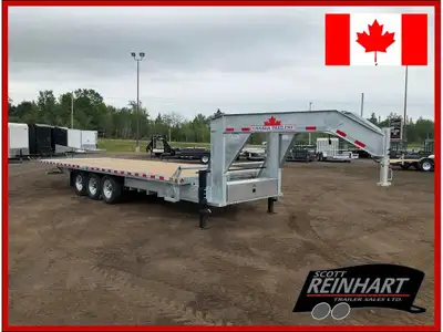 2026 Canada Trailers 8.5x26 10.5 Ton Galvanized Gooseneck Hydraulic Tilt Trailer 22,680LB GVWR, 3 70...