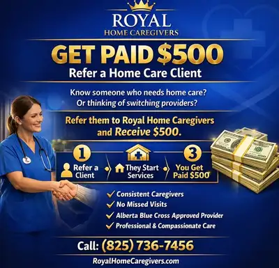 Refer a Home Care Client (or Switch) and get $500, View more