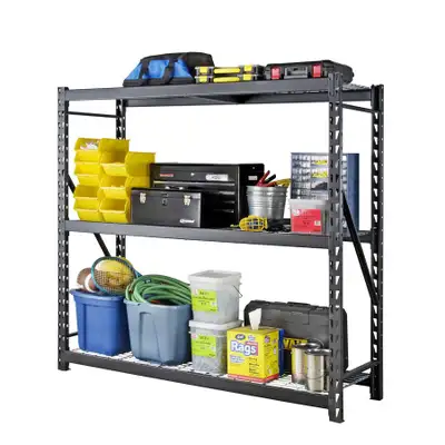NEW 3 LAYER STEEL RACKING GARAGE STORAGE SHELVING RACK STM0031 72-in H x 72-in W x 24-in D 3-Tier He...