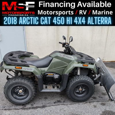 Welcome to Motorsports Financing - Kelowna! 2018 Arctic cat 450 H1 4x4 Alterra