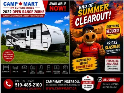Welcome to CampMart - Ingersoll. PRE-OWNED RV LIQUIDATION SALECampMart RV | 325 Ingersoll Street S,...
