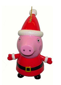 Kurt Adler 3.5" PEPPA PIG With Santa Hat Blow Mold Ornament NEW!