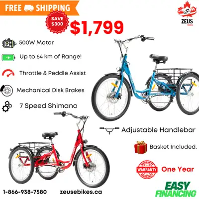 Visit us at www.zeusebikes.ca Financing Available Free Shipping Canada Wide Based in Brantford, On....