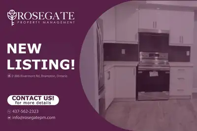 2-Bedroom Basement Apartment in Brampton | Parking + Internet Included Welcome to 2-386 Rivermont Rd...