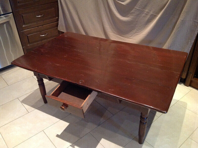 Antique Coffee  Table- hidden  drawer - banker's chair in Coffee Tables in City of Toronto - Image 3