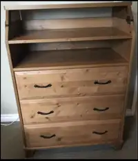 Ikea Diktad Dresser / Change Table - Antique Pine Finish