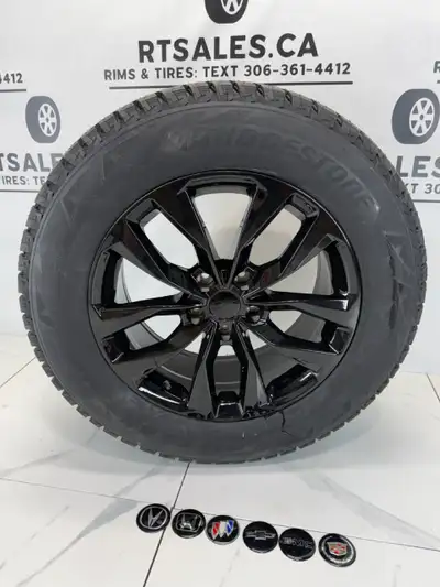 New set of Four Bridgestone Blizzak DM-V2 winter tires on 18 inch Dai One Rims FITS Chevy Buick GMC...