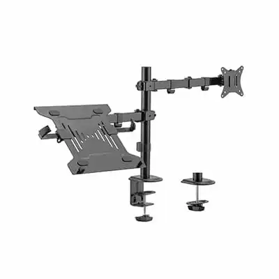 STEEL MONITOR ARM WITH LAPTOP TRAY FOR 17”-32” MONITORS, View more