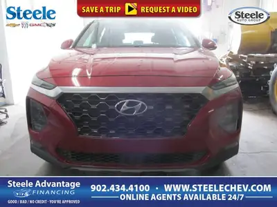 Finished in red with a black interior, this used 2019 Hyundai Santa Fe Preferred delivers the space,...