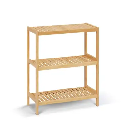 BRAND NEW - HLXZN 3-Tier Bamboo Freestanding Shelf Unit... LOT#, View more