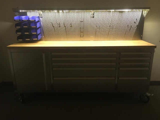 NEW 11 DRAWER 84 IN STAINLESS STEEL TOOL BENCH & LED LIGHT 8411D in Tool Storage & Benches in Edmonton - Image 2