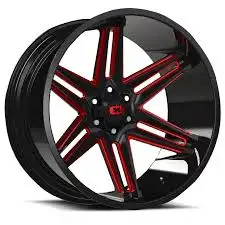 Size 20x10 Bolt Pattern 5x127 Offset -25 CB 78.1 Finish Gloss Black with Red Tint FIT Jeep Grand Che...