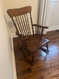 Vintage, solid oak rocking chair