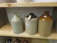 3 Stoneware Jugs Including 1 Stacker, 1 Gal
