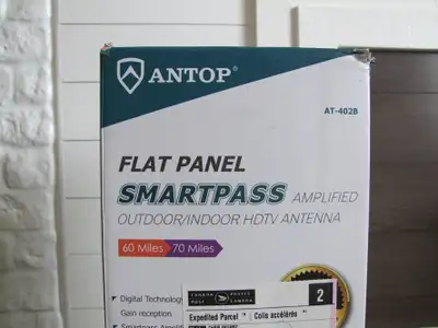 Antop Amplified RV HDTV Antenna, 70 Miles, New in Box, View more