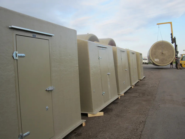 NEW Insulated Vaulted Fiberglass Buildings in Storage Containers in Brandon