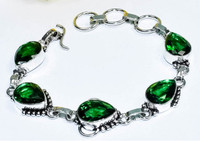 Chrome Diopside Gemstone 925 Silver Jewelry Bracelet 7-8