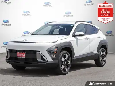 New Price! Atlas White 2024 Hyundai Kona 2.0L Preferred | Heated Seats | Bluetooth | Awd AWD CVT I4...