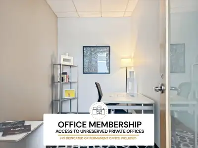 This offer includes access to an unreserved private office. Work from a private, enclosed office whe...