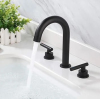 KES Black Bathroom Faucet 8-Inch Widespread Bathroom Faucet 3 Ho