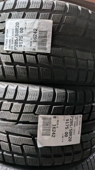 PAIR OF 2X P285/50R20 285/50/20 YOKOHAMA ICE GUARD IG51V TAG # 16242 ** Please read details below **...