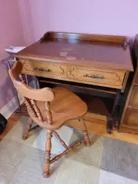 Solid Wood Desk with Chair.