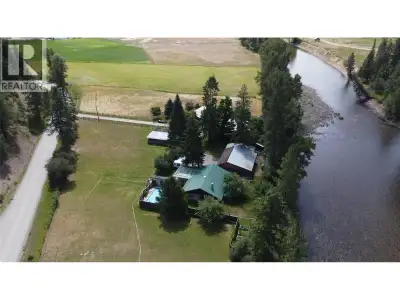 Riverfront oasis. High + Dry, not in flood plain. Private 9.52 acre country farm is animal ready. Ex...