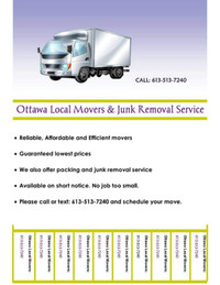 Junk removal & Moving service 6135137240 Www.ottawalocalmover.ca