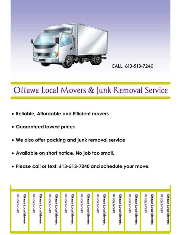 Junk removal & Moving service 6135137240 Www.ottawalocalmover.ca in Moving & Storage in Ottawa