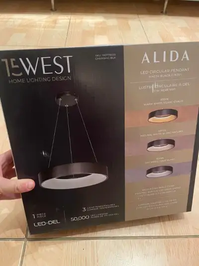 15West Integrated LED Circular Pendant Light Fixture in Matte Bl, View more