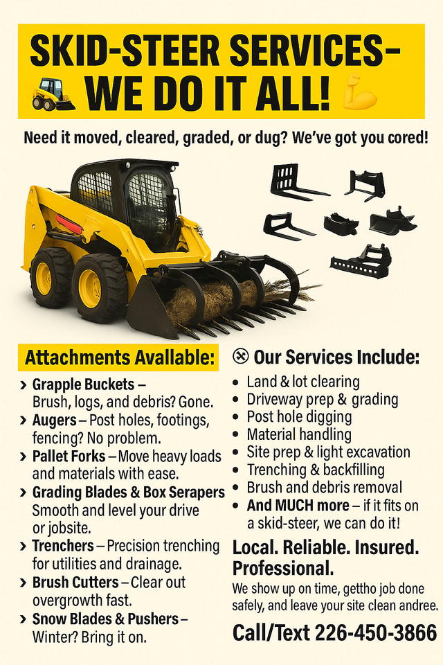 skidsteer services - Woodstock in Snow Removal & Property Maintenance in Woodstock