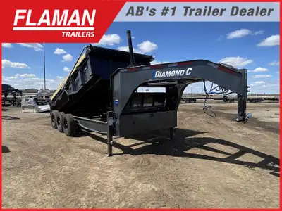 2026 Diamond C 16' Gooseneck Dump Trailer Color: Carbon Metallic Gray (3) 7000lb Drop Axle Electric...