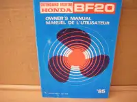 Honda BF 20 outboard motor manual lightly used