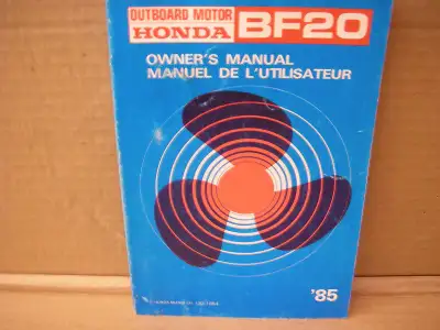 Used Honda BF 20 owners manual very very good condition can be mailed at buyers cost