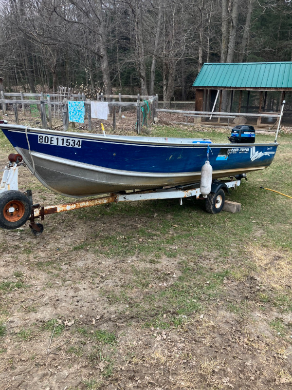 17' Aluminum Boat with 30 HP in Powerboats & Motorboats in Barrie