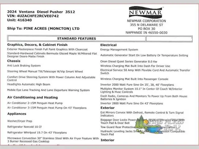 2024 Newmar Ventana 3512 Diesel Pusher in RVs & Motorhomes in Moncton - Image 25