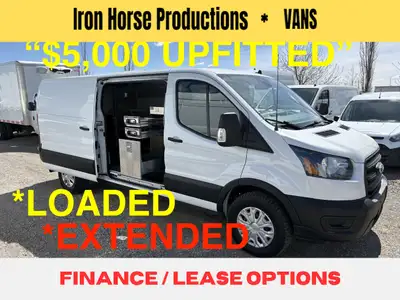 CAN FINANCE or LEASE, 2020 TRANSIT T-250 CARGO VAN, $5,000 UPFITTED Super Clean White Exterior with...