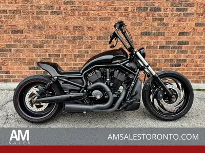 SUPER cool and custom V-ROD Night Rod Special with a custom body kit, Vance & Hines pipes, custom fr...