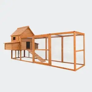 NEW WOODEN CHICKEN RUN & NESTING BOX C1054L SALE. $399.95 This practical chicken coop has two interc...