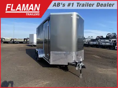 2026 ROYAL 7'X14' + 2' V-NOSE CARGO TRAILER Color: Charcoal (2) 3500lb Lippert Spring Axles Tires: S...