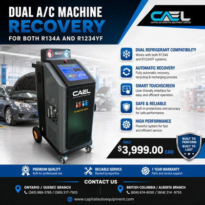 CAEL Dual A/C Recovery Machine One System, Two Solutions Simplify your shops A/C service with the CA...