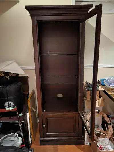Curio display cabinet - Wood/Glass/Light, View more